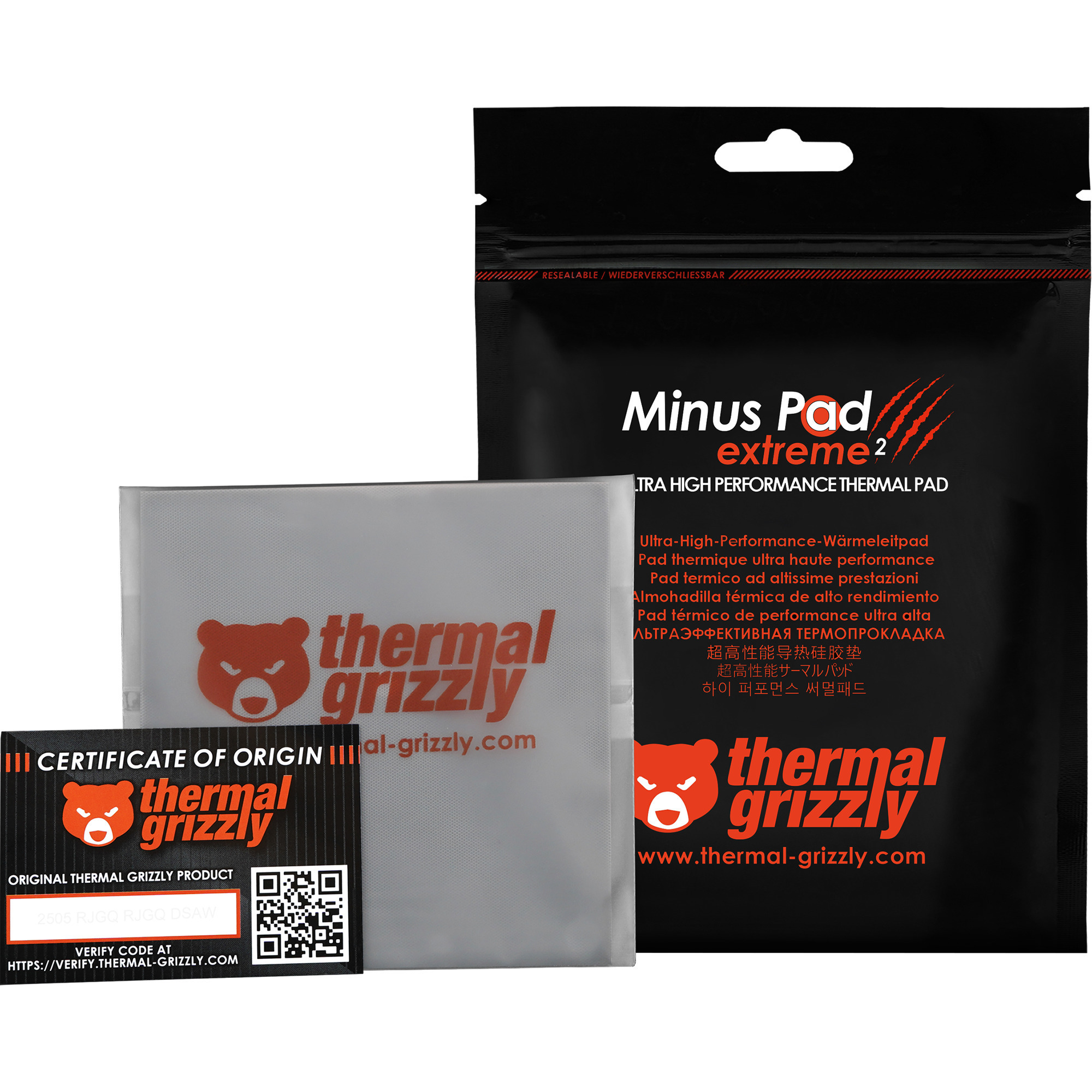 Minus Pad extreme 2 - 100x 100x 1,0mm, Wärmeleitpads