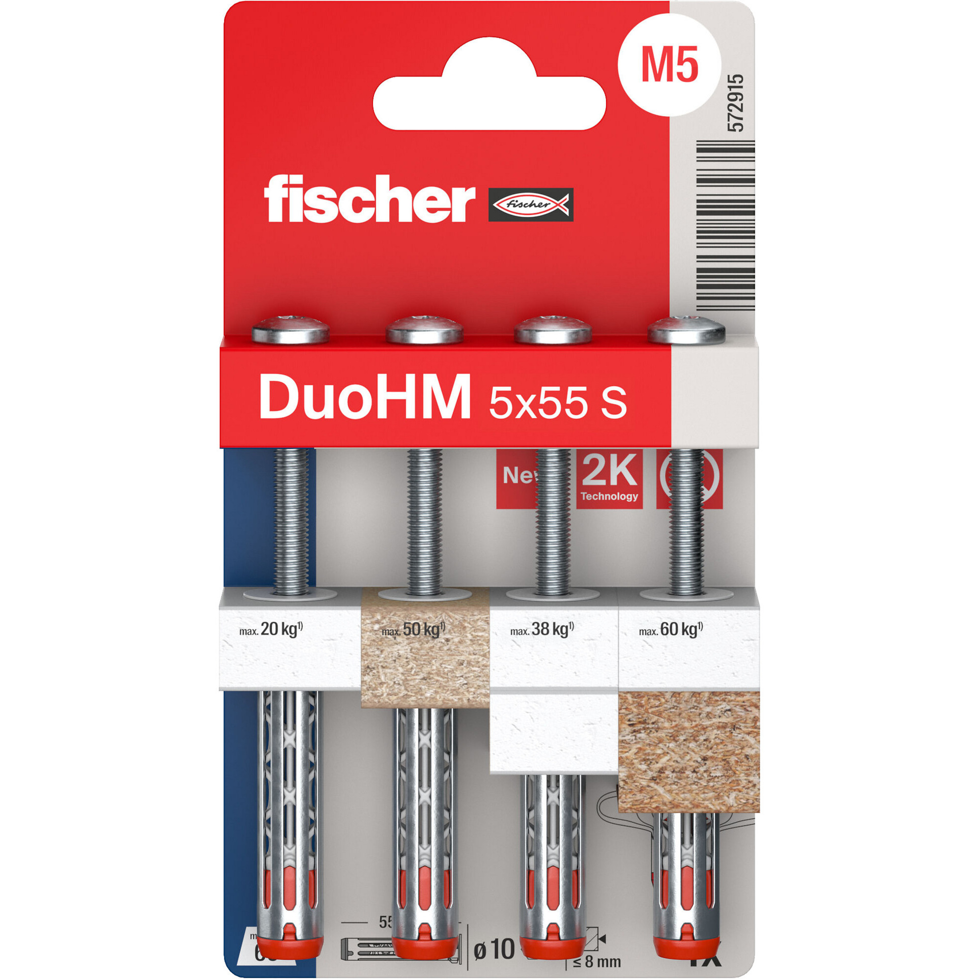 Hohlraumdübel DuoHM 5x55 S TX