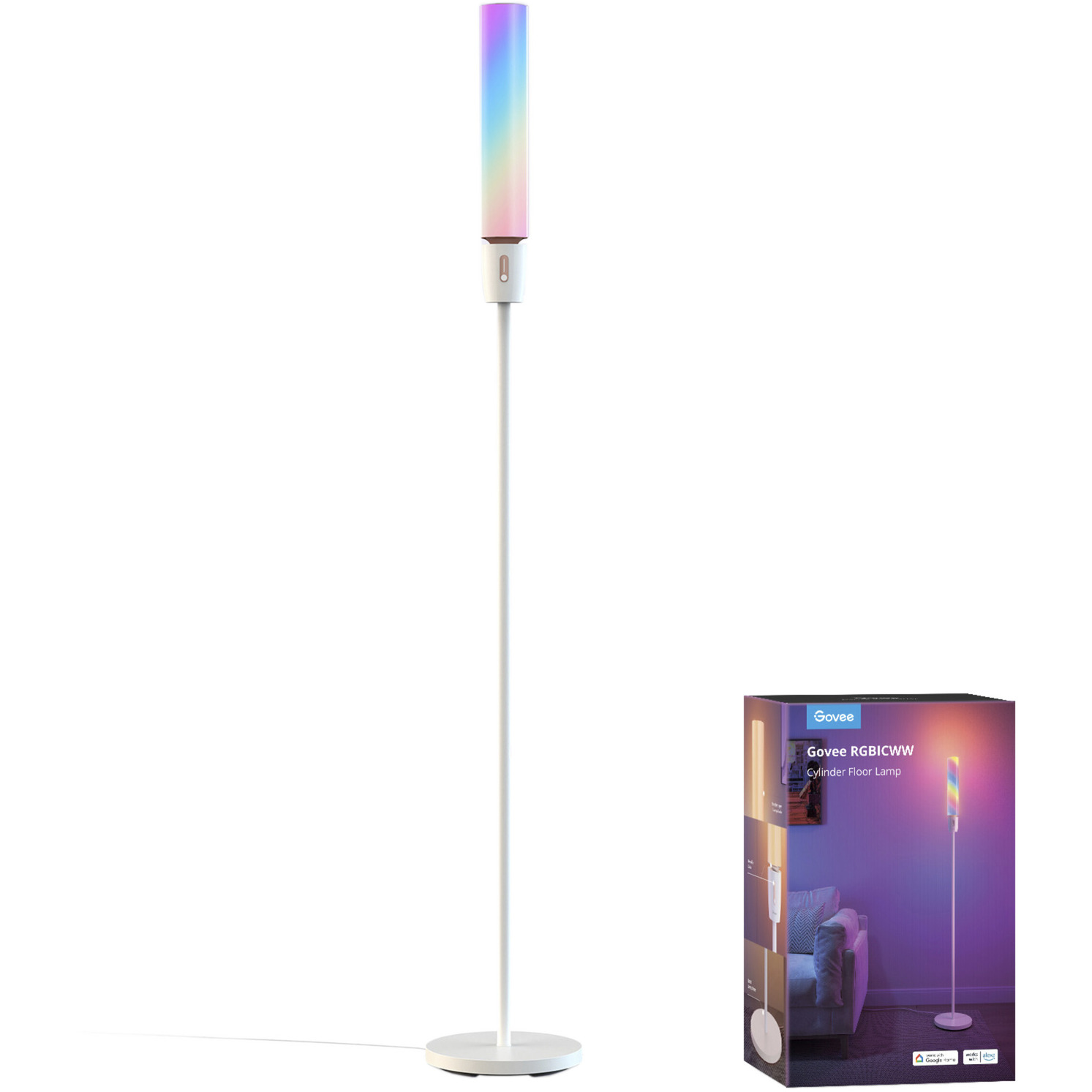 RGBICWW Cylinder Floor Lamp, LED-Leuchte