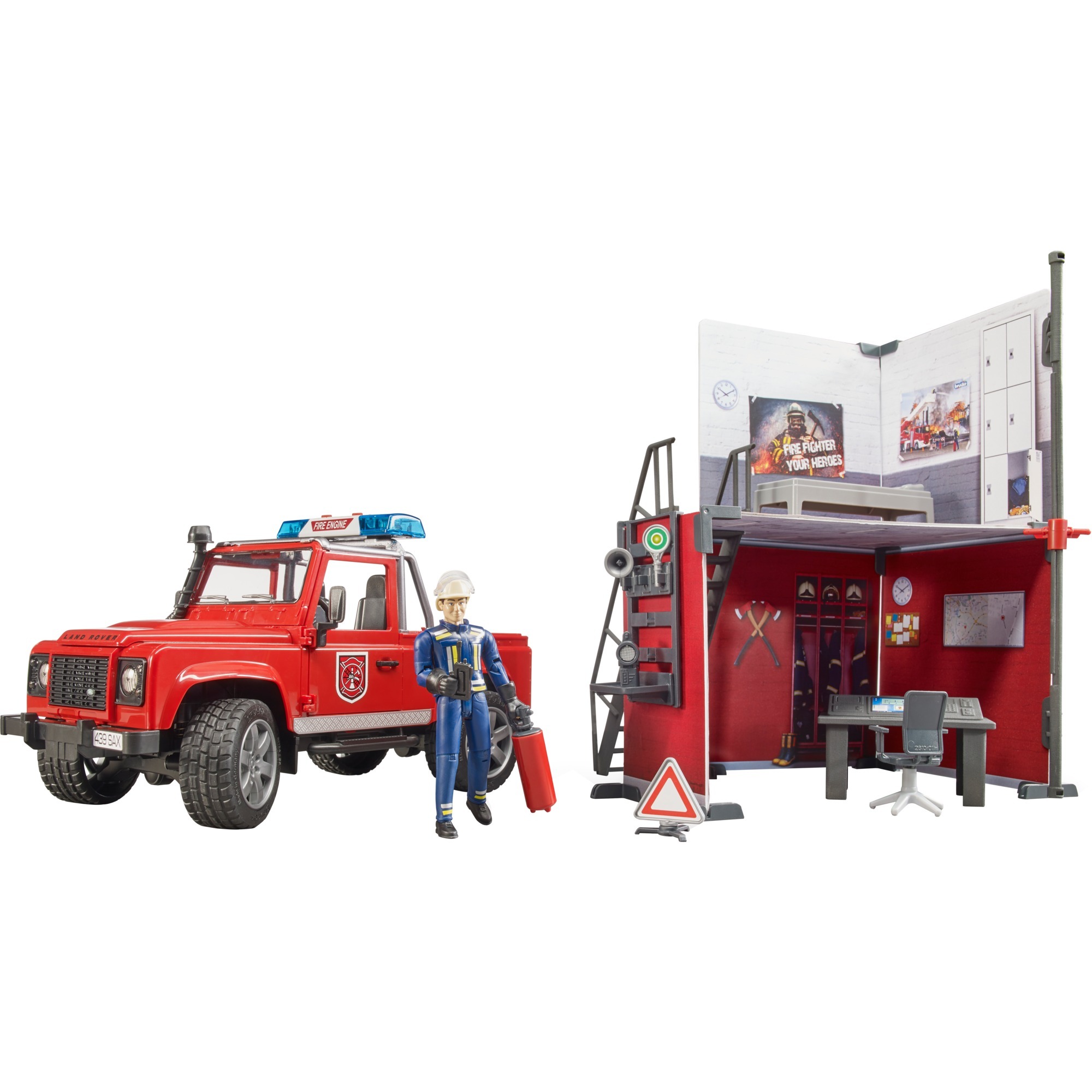 Bruder bworld Feuerwehrstation mit Land Rover Defender, Modellfahrzeug | 04001702627010 Bruder bworld Feuerwehrstation mit Land Rover Defender, Modellfahrzeug | 04001702627010