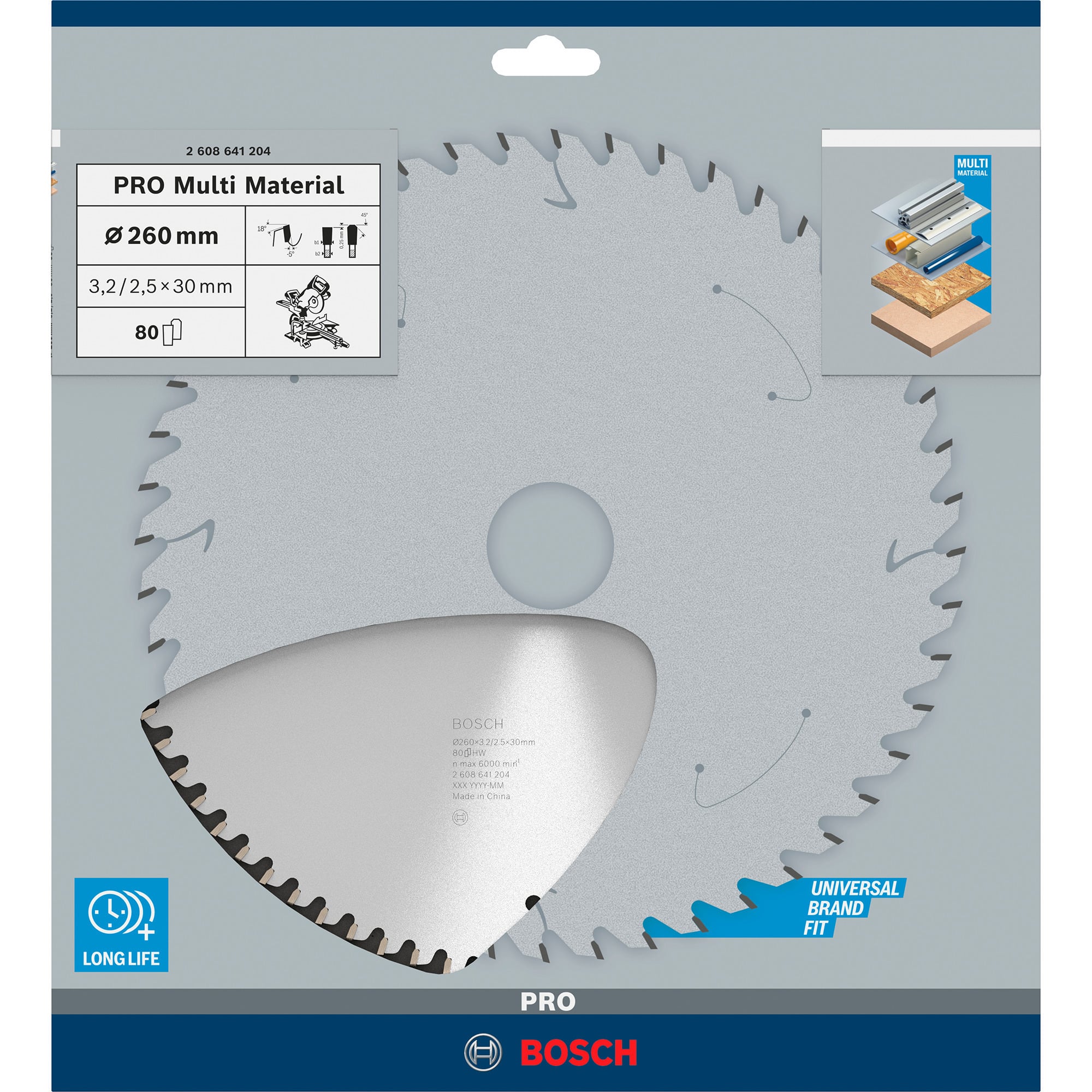 PRO Multi Material Kreissägeblatt, Ø 260mm, 80Z
