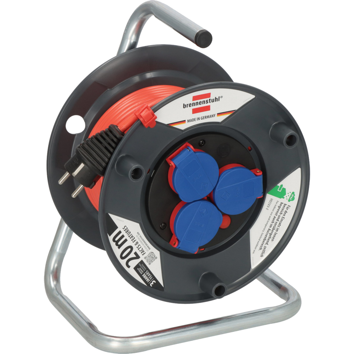 Garant IP44 Outdoor-Kabeltrommel, 3-fach