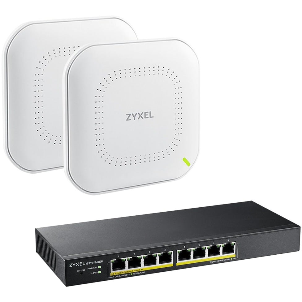 Zyxel Nebula Starter Kit Bundle – GS1915-8EP PoE + 2x NWA90AX, Switch | 04718937633326