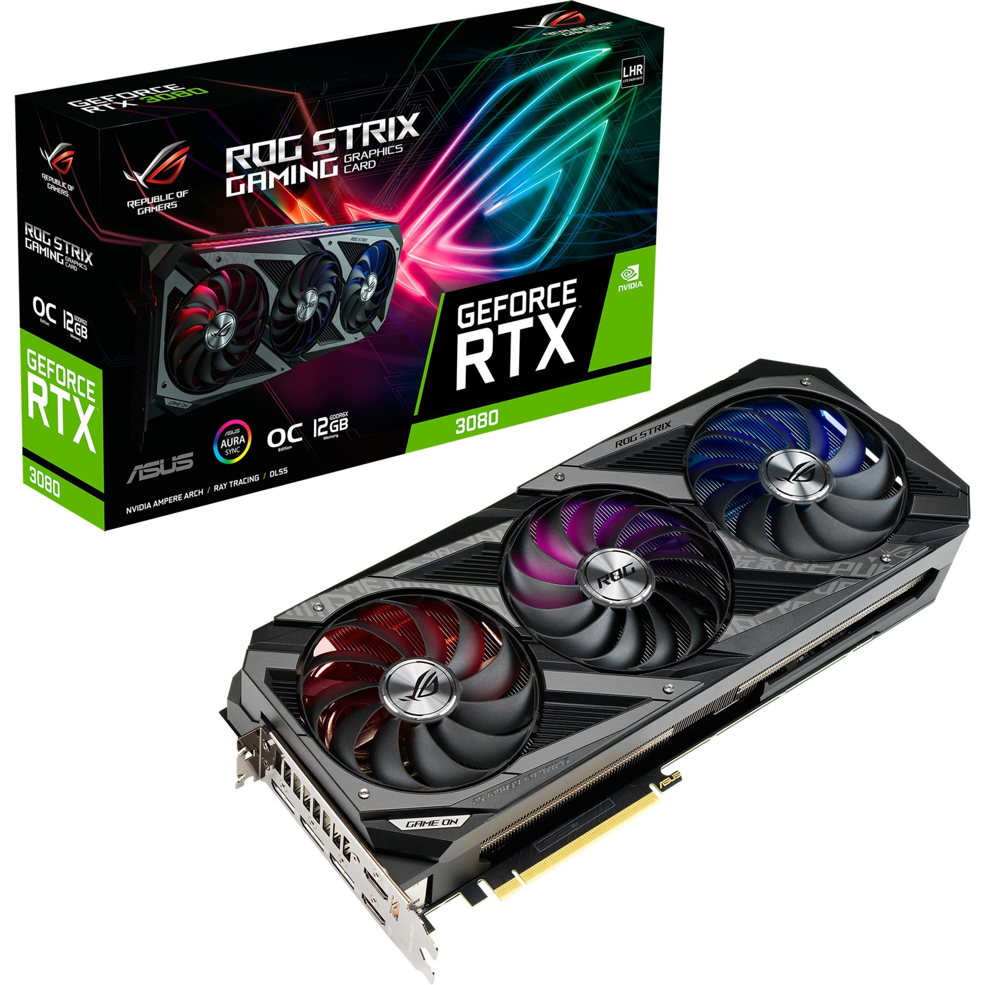 Asus GeForce RTX 3080 ROG STRIX GAMING OC LHR, Grafikkarte | 04711081558071 Asus GeForce RTX 3080 ROG STRIX GAMING OC LHR, Grafikkarte | 04711081558071