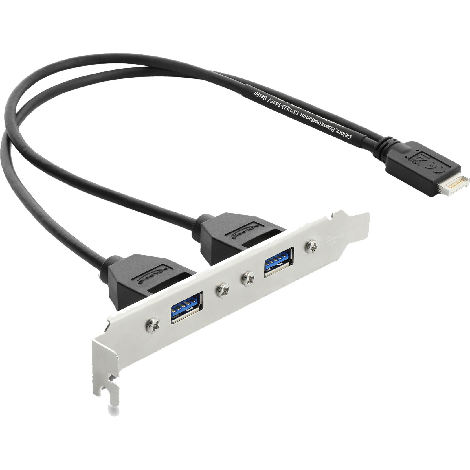 Slotblech USB Typ-E > 2x USB 3.0, Slotblende