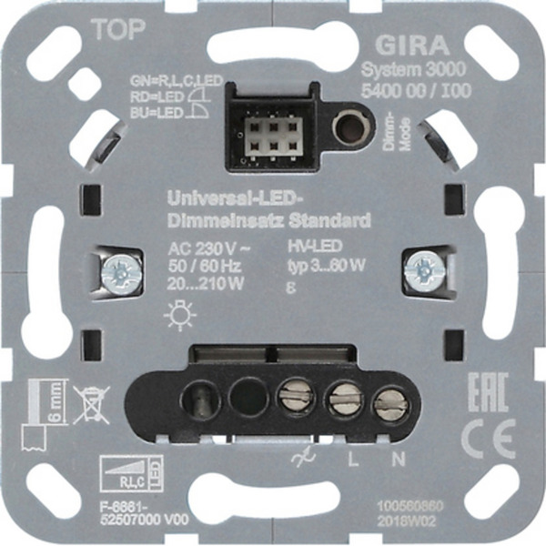 Universal-LED-Dimmeinsatz Standard, Schalten und Dimmen von LED- und Halogenlampen, Dimmer