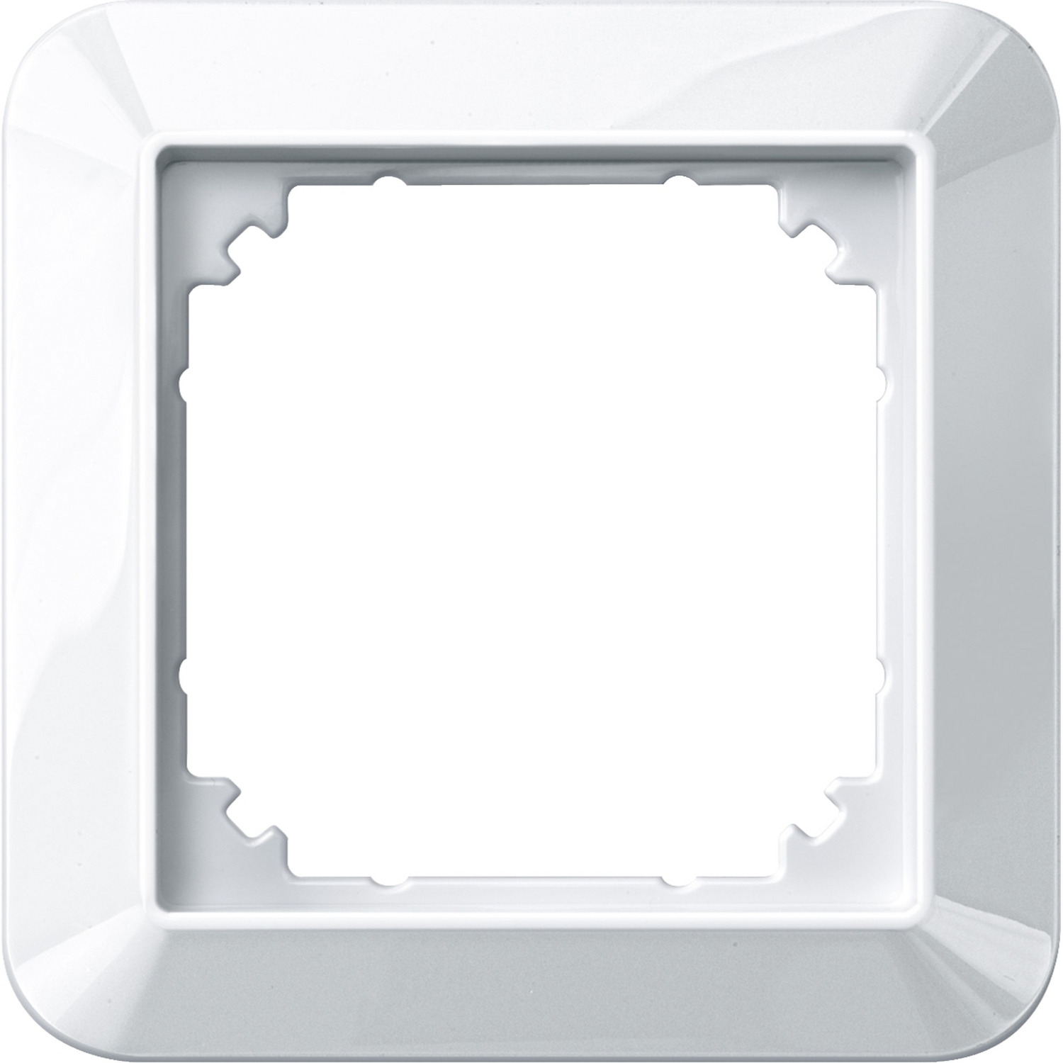 Rahmen einfach mit glänzender Oberfläche, Thermoplast, Schutzart IP20, Maße 80,5x80,5x10,1 mm – Bild 1