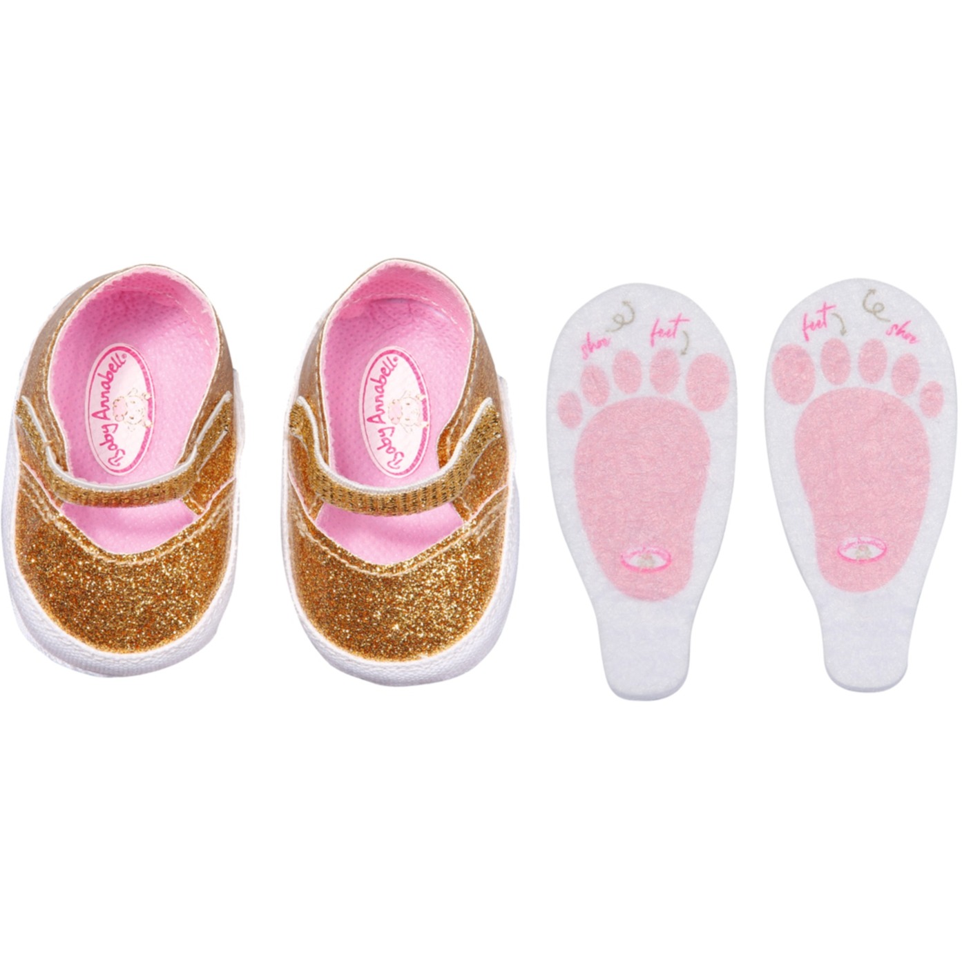 Zapf Creation Baby Annabell® Schuhe Gold + Einlegesohlen, Puppenzubehör | 04001167710272