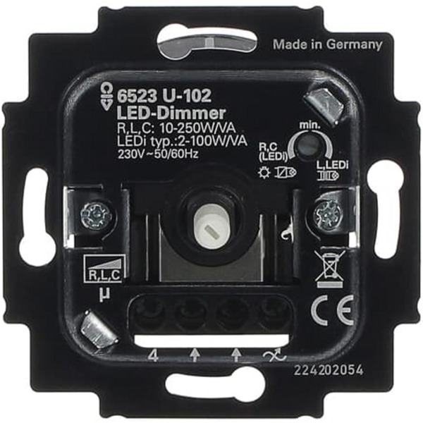 Dimmer-Einsatz Typ 6523 U-102 für Retrofit-LED und konventionelle Leuchtmittel, Unterputz