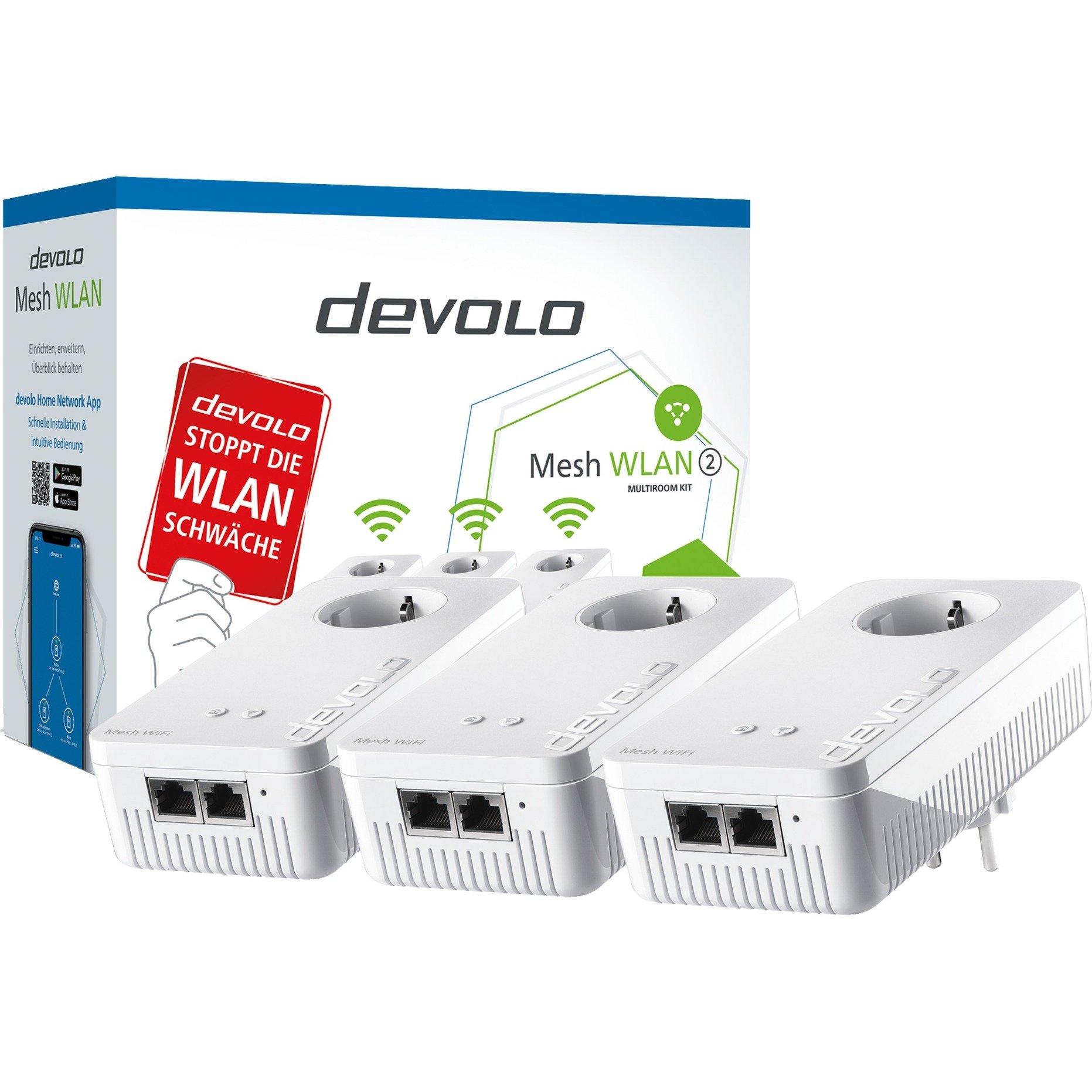 Devolo Devo Mesh WLAN 2 Multiroom Kit, Powerline + WLAN | 04250059687608 Devolo Devo Mesh WLAN 2 Multiroom Kit, Powerline + WLAN | 04250059687608