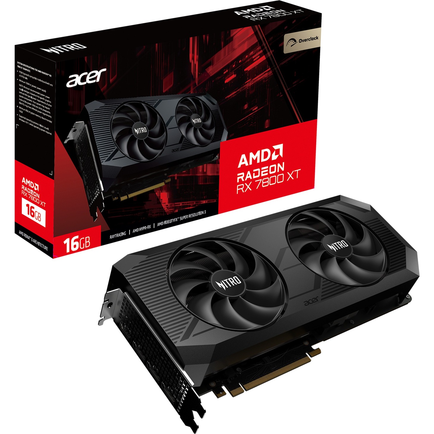 Acer Radeon RX 7800 XT Nitro OC, Grafikkarte | 04711121852107 Acer Radeon RX 7800 XT Nitro OC, Grafikkarte | 04711121852107