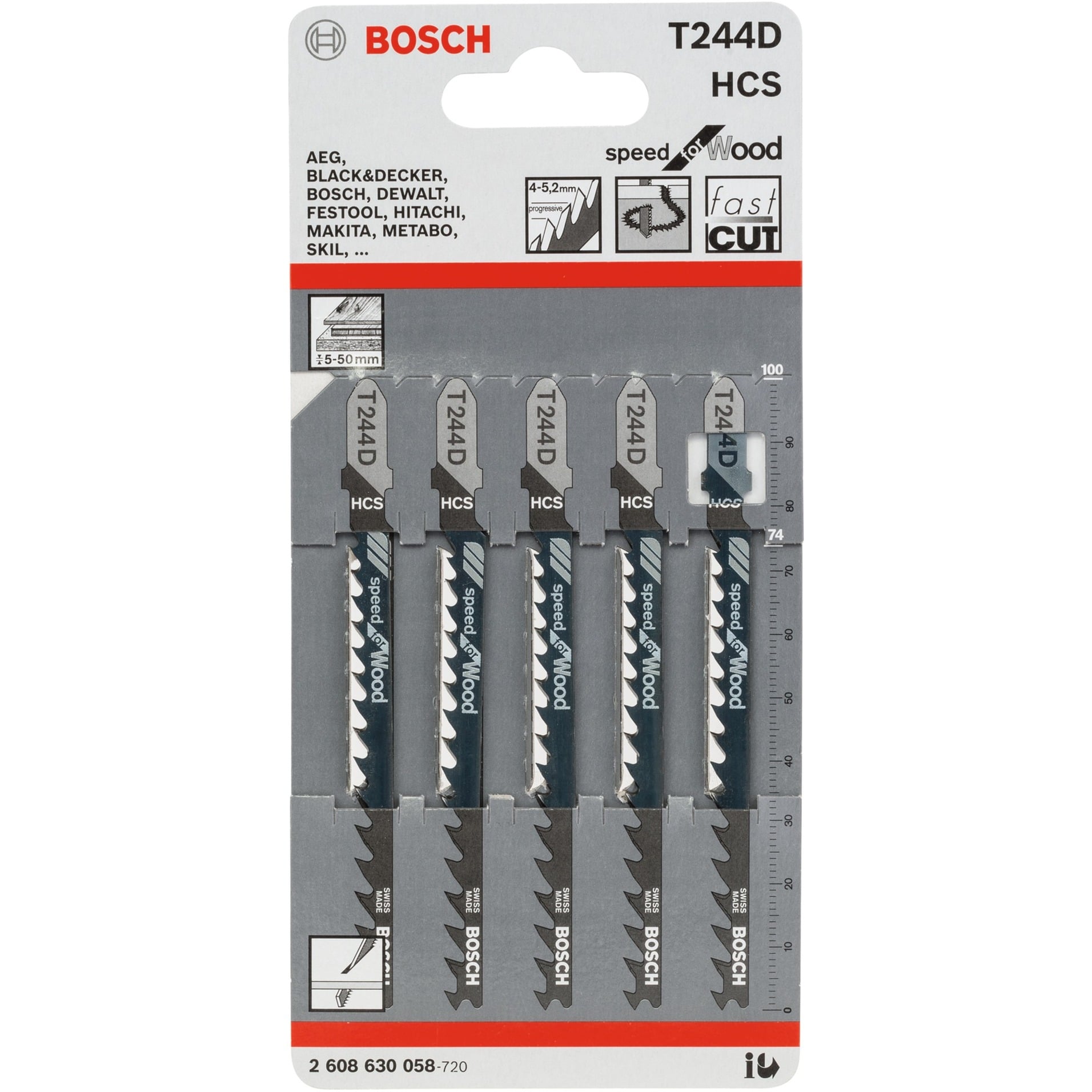 Stichsägeblatt T 244 D Speed for Wood, 100mm