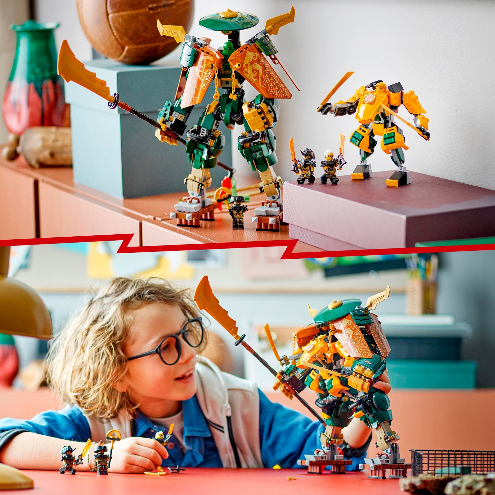 LEGO 71794 Ninjago Lloyds und Arins Training-Mechs, Konstruktionsspielzeug