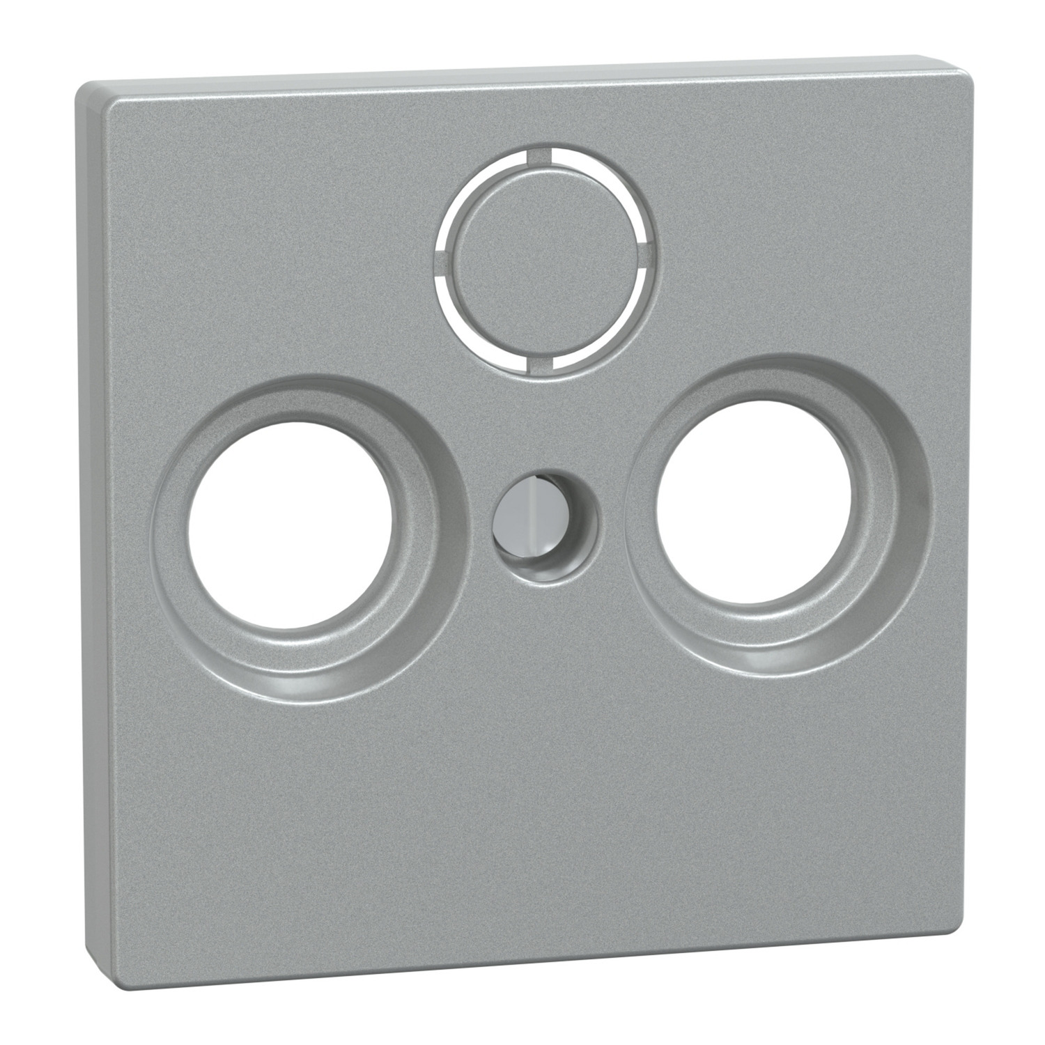 Zentralplatte Aluminium für Antennendose Typ 297560 aus Thermoplast, matt, Unterputz