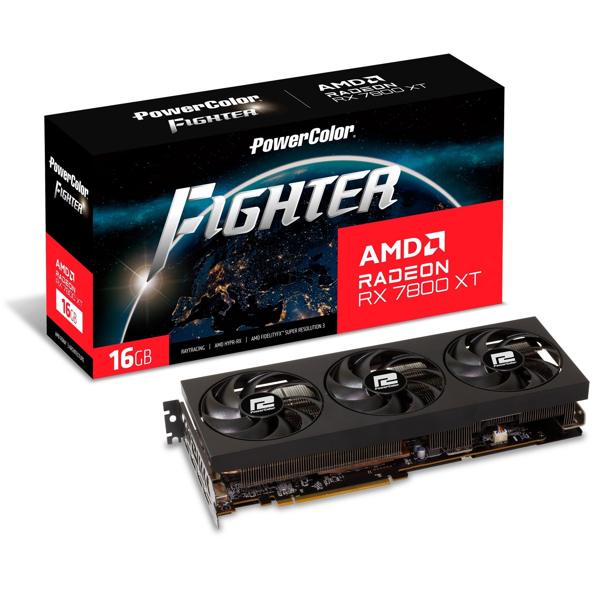 Powercolor Radeon RX 7800 XT Fighter 16GB OC, Grafikkarte | 04713436175162 Powercolor Radeon RX 7800 XT Fighter 16GB OC, Grafikkarte | 04713436175162