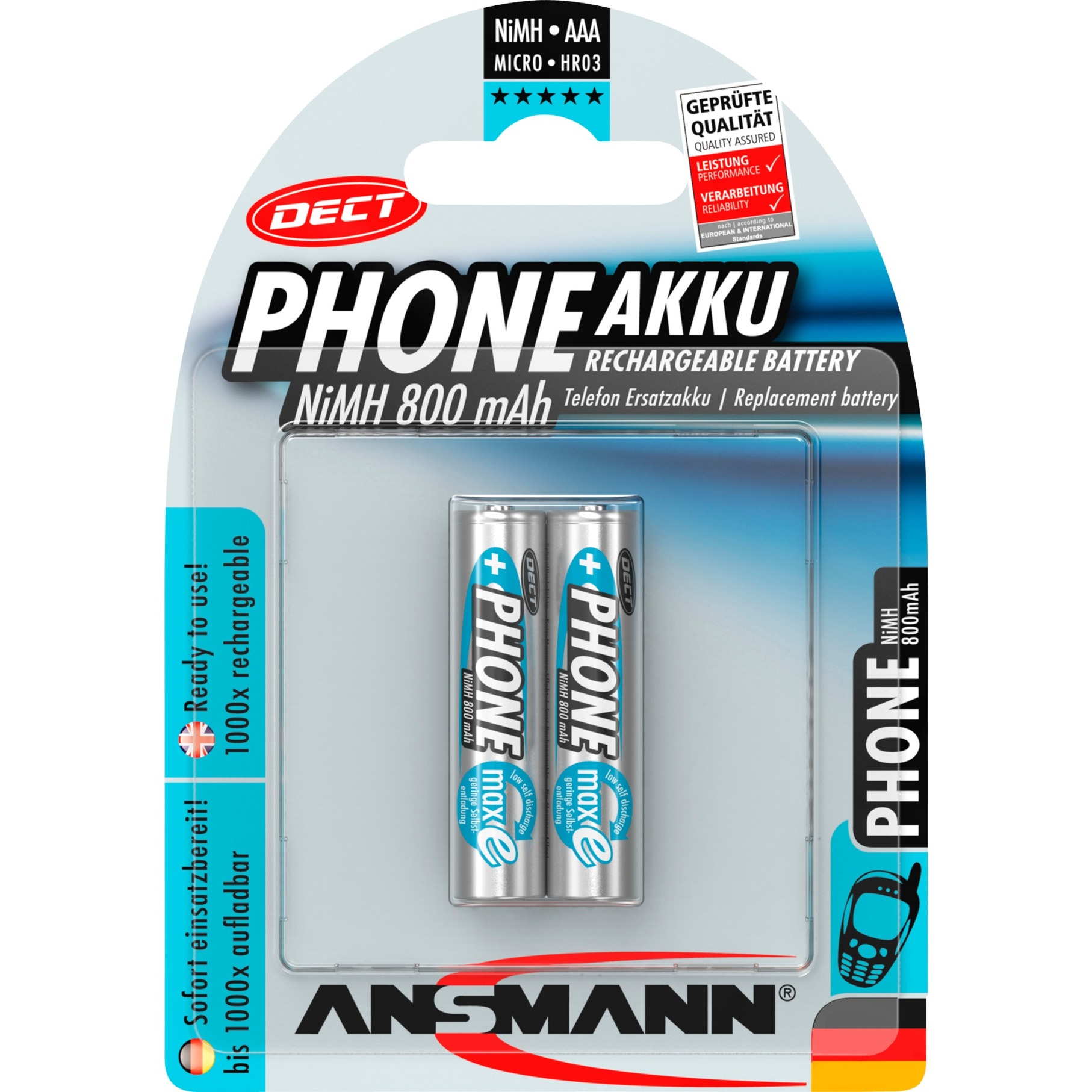 Ansmann 800mAh DECT, Akku | 04013674353323 Ansmann 800mAh DECT, Akku | 04013674353323