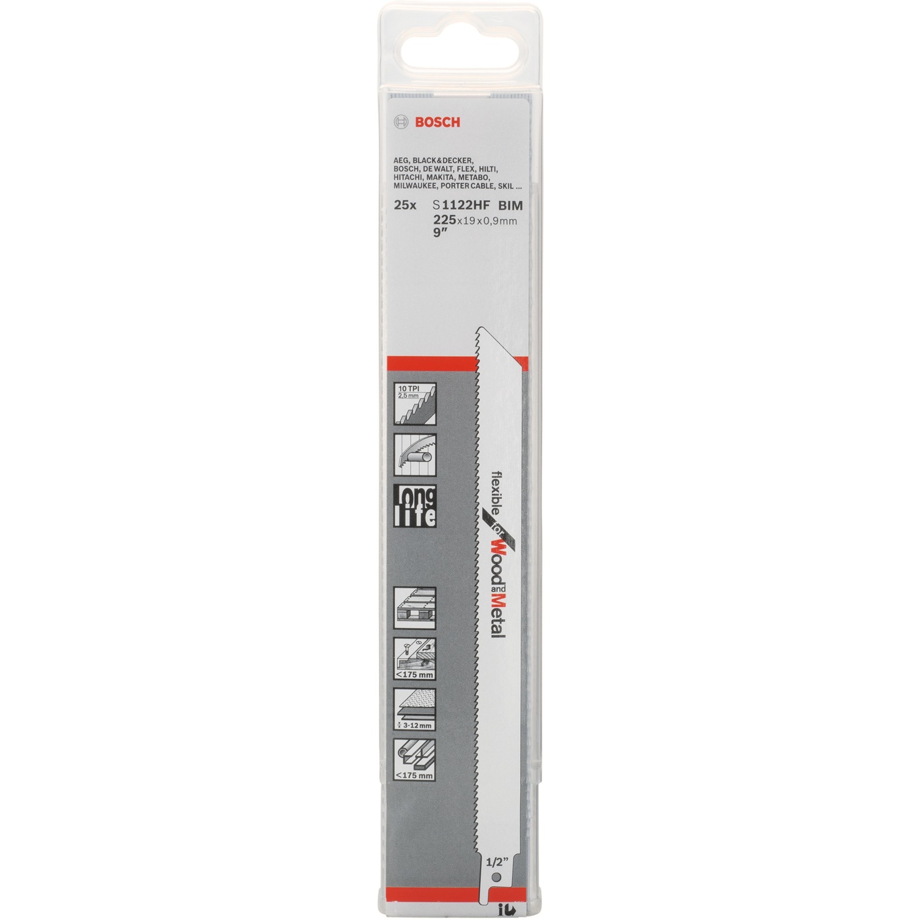 Säbelsägeblatt S 1122 HF Flexible for Wood and Metal, 25 Stück