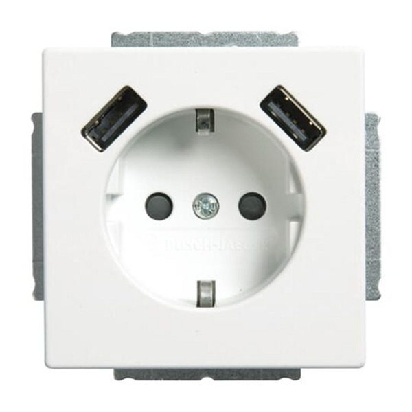 Schutzkontakt Steckdose mit 2 USB Anschlüssen