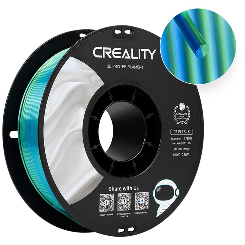 Creality CR-Silk PLA Filament Blau/Grün, 3D-Filament | 06971636405382 Creality CR-Silk PLA Filament Blau/Grün, 3D-Filament | 06971636405382