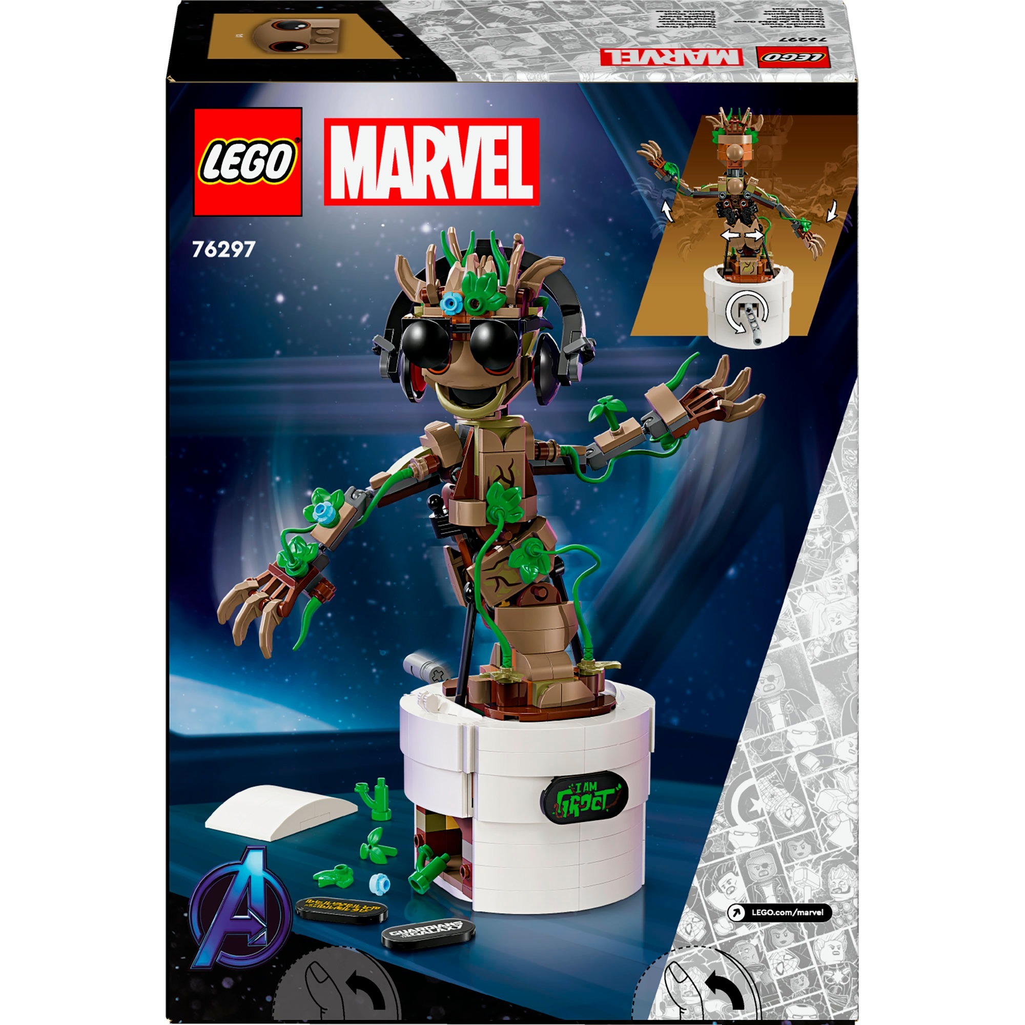 groot spielzeug LEGO 76297 Marvel Super Heroes Tanzender Groot, Konstruktionsspielzeug