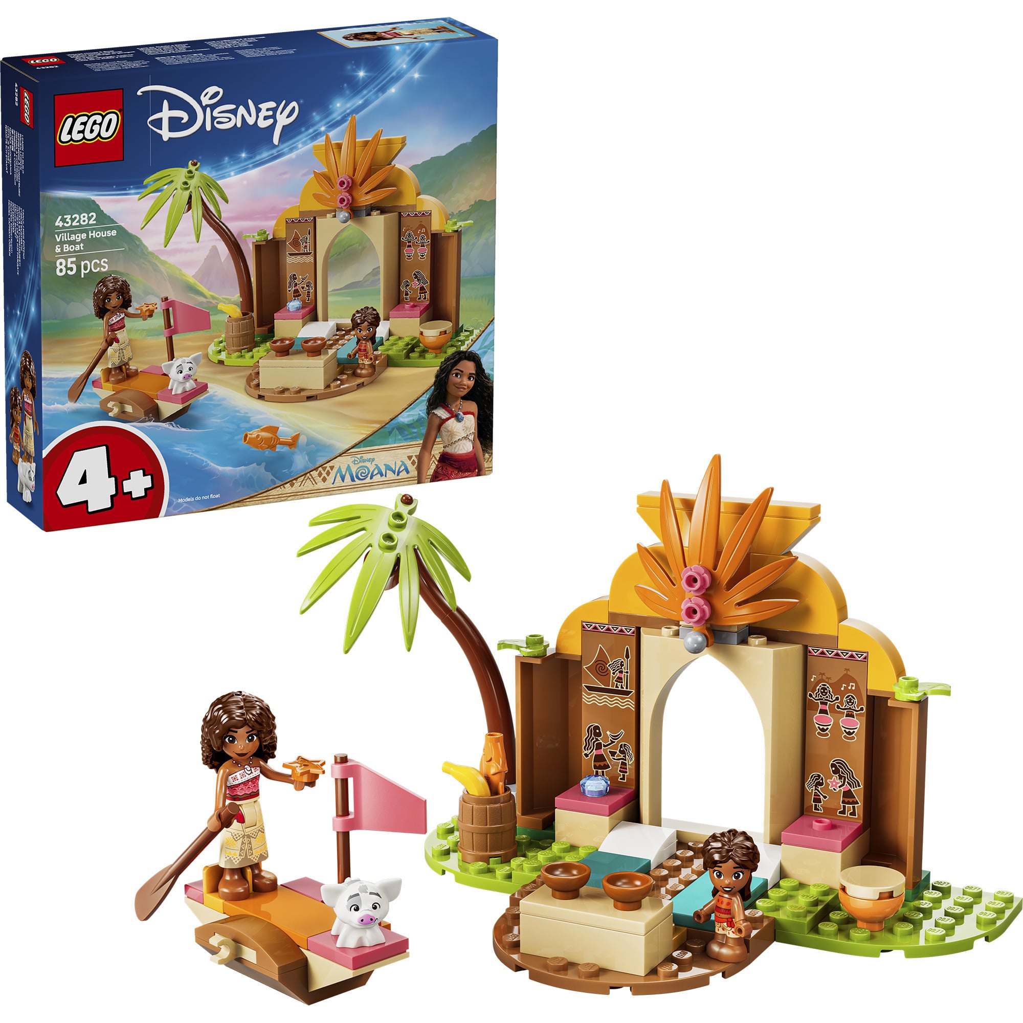 43282 Disney Princess Vaianas Hütte und Boot, Konstruktionsspielzeug