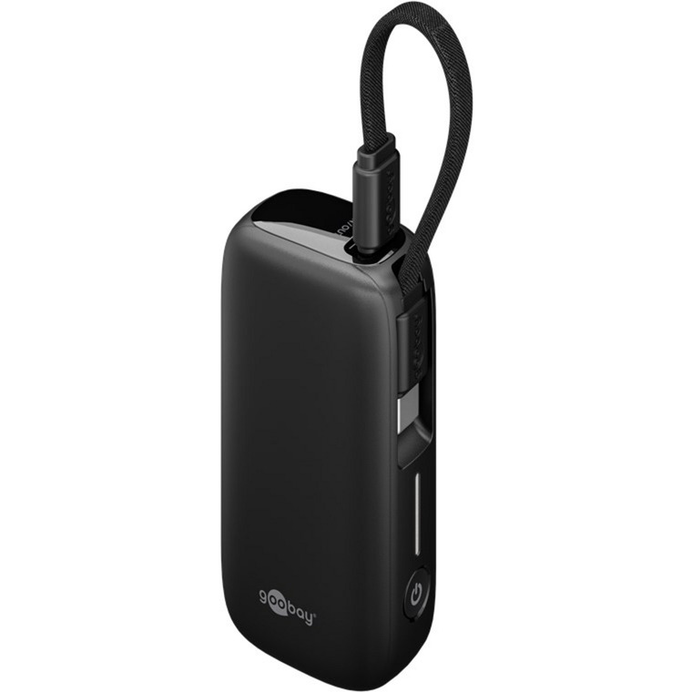 Powerbank 5.000 mAh, integriertes USB-C Kabel 13cm, 20 Watt