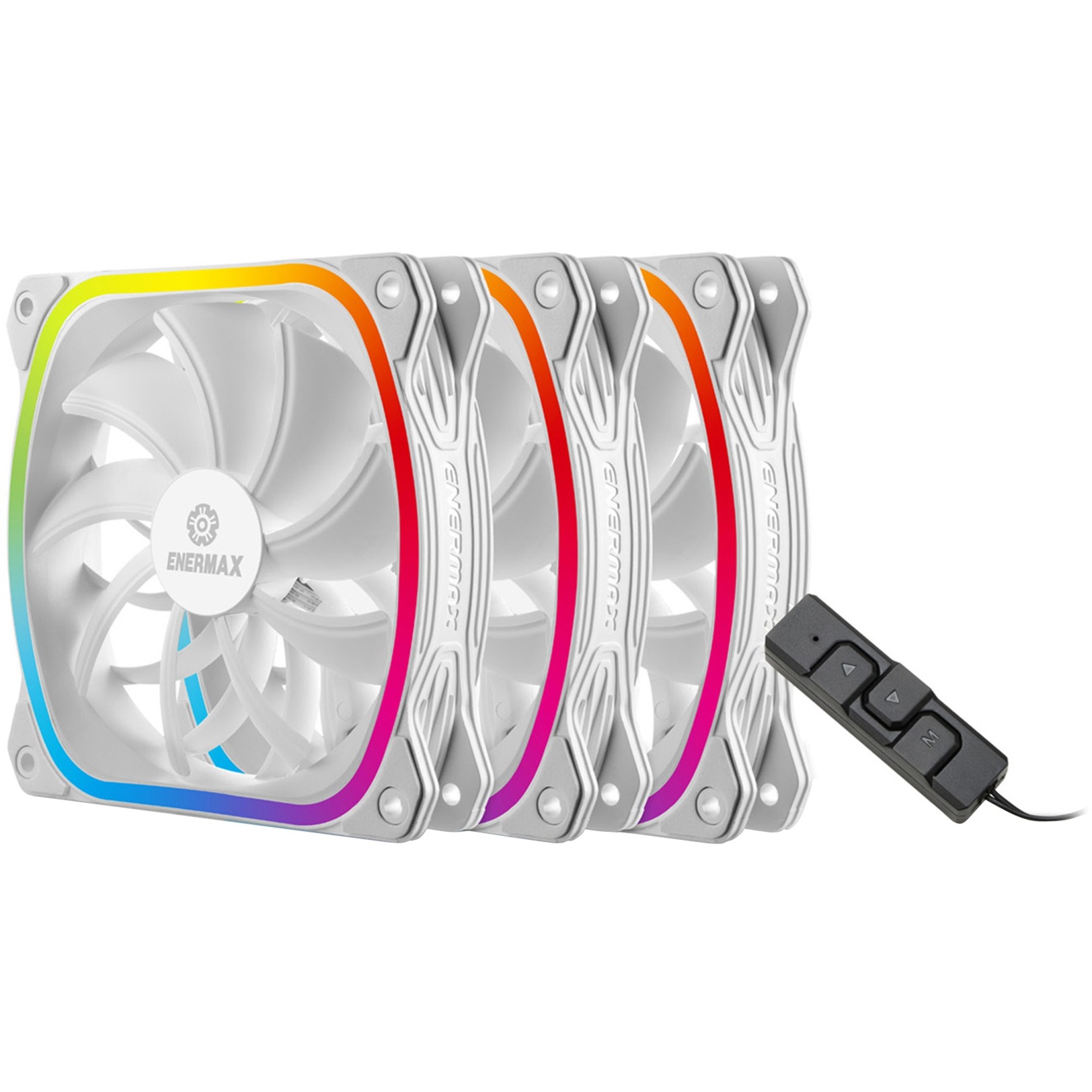 Enermax SquA RGB White 3 Pack 120×120, Gehäuselüfter | 04713157724311