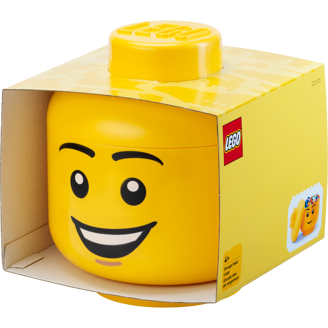 LEGO Storage Head  "Happy Boy", groß, Aufbewahrungsbox