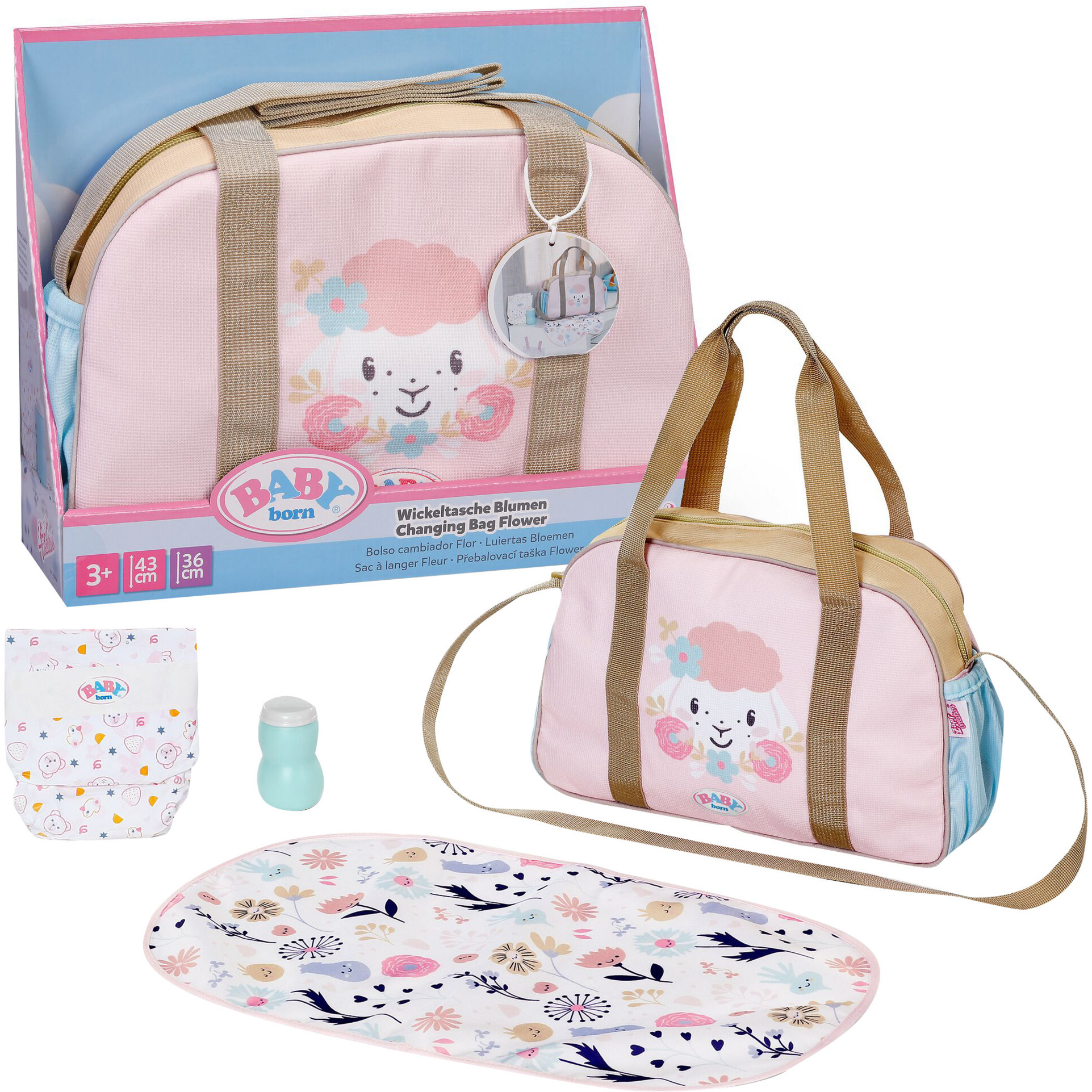BABY born® Wickeltasche Blumen, Puppenzubehör