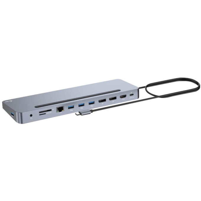 USB-C Metal Ergonomic Triple 4K Docking Station, Dockingstation