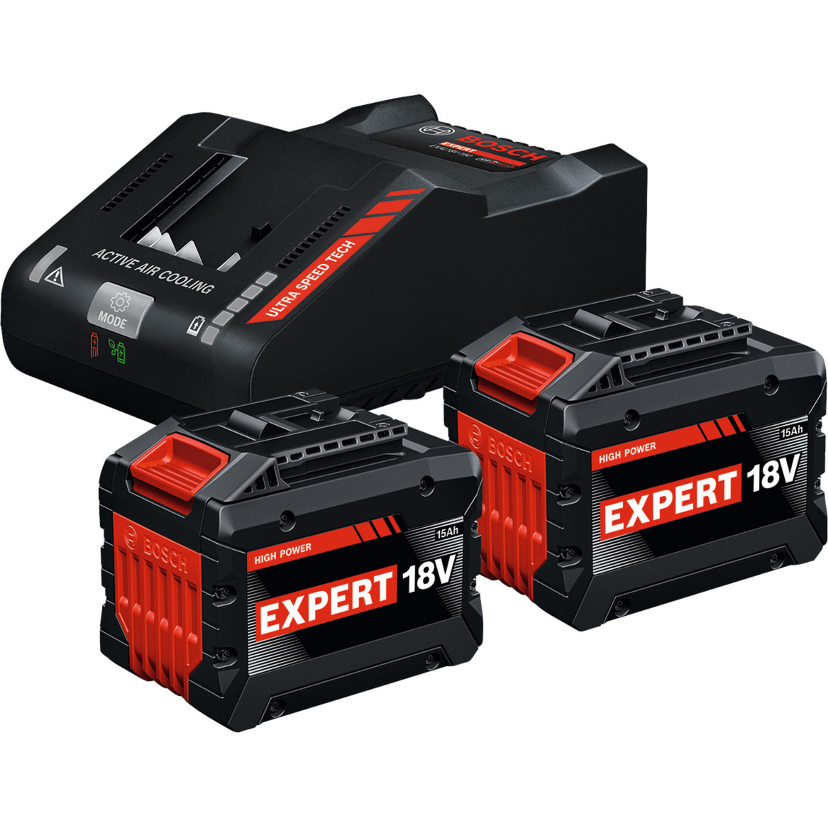 EXPERT Starter-Set 18V, 2x EXBA 18V-150 + Ladegerät EXAL18V-160
