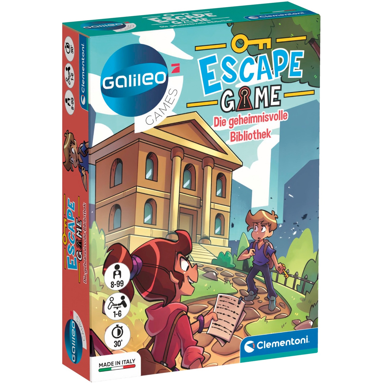 Clementoni Escape Game – Die geheimnisvolle Bibliothek, Partyspiel | 08005125593705 Clementoni Escape Game – Die geheimnisvolle Bibliothek, Partyspiel | 08005125593705
