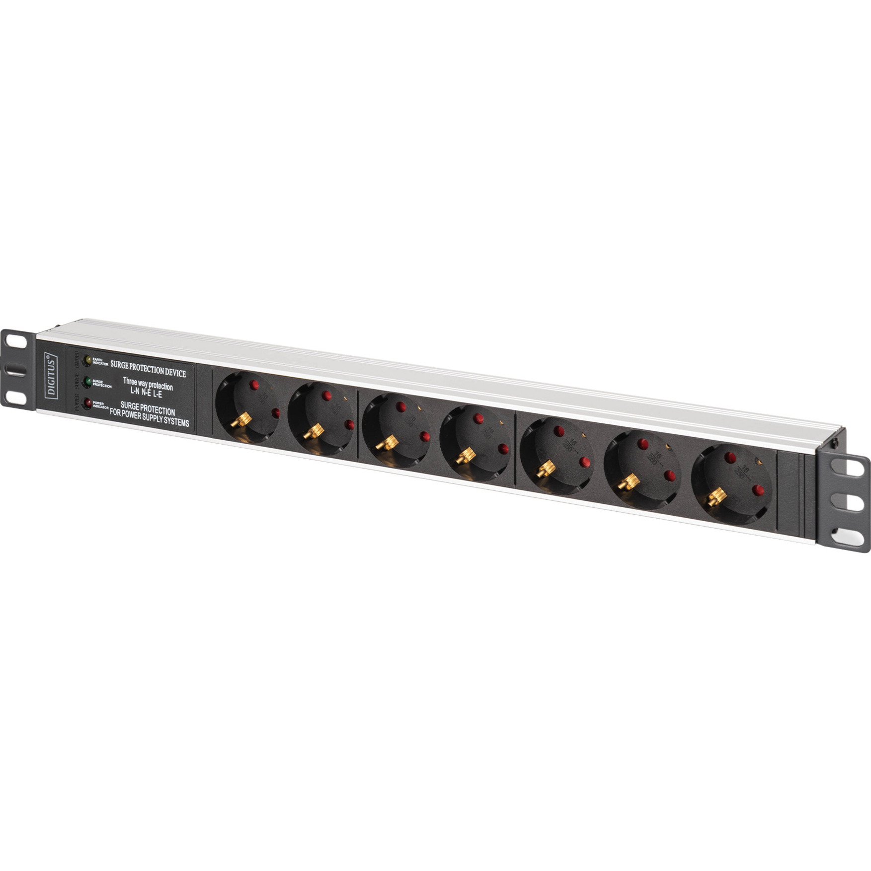 Steckdosenleiste 19" PDU mit Aluminiumprofil, 7-fach