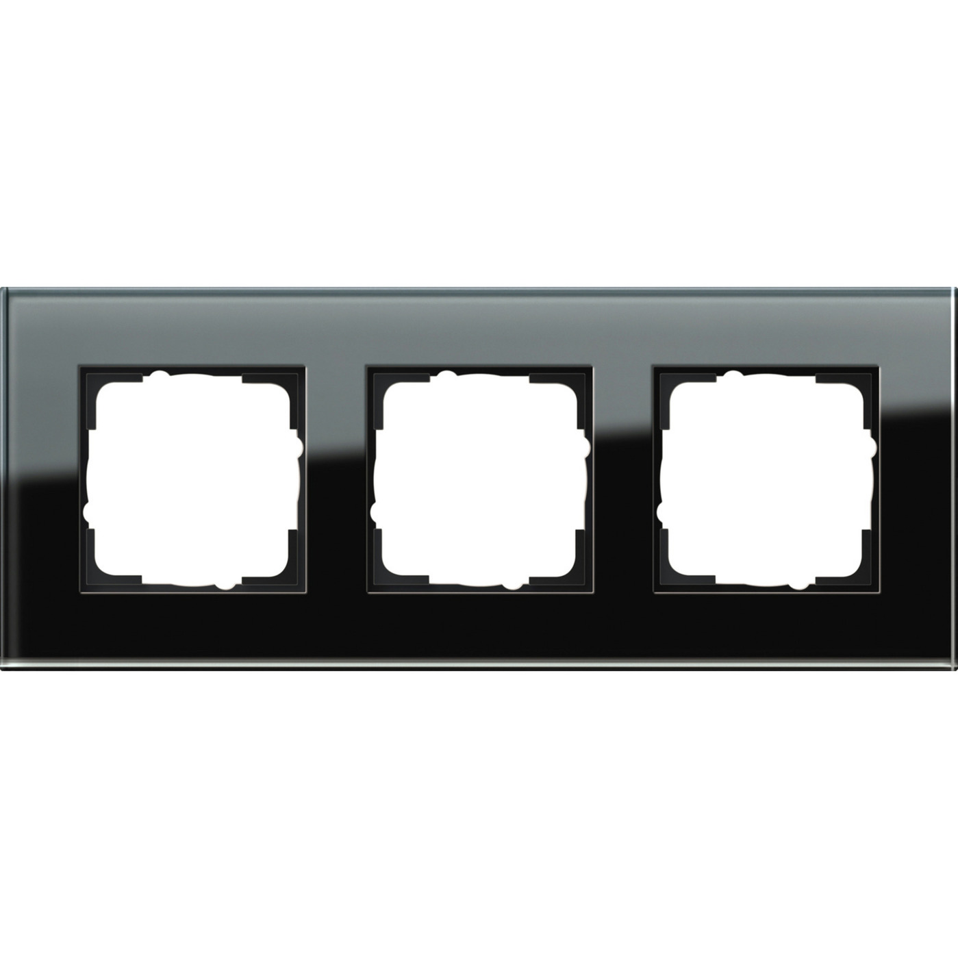 Abdeckrahmen dreifach aus Glas, glänzende Oberfläche, Schutzart IP20, Esprit System 55