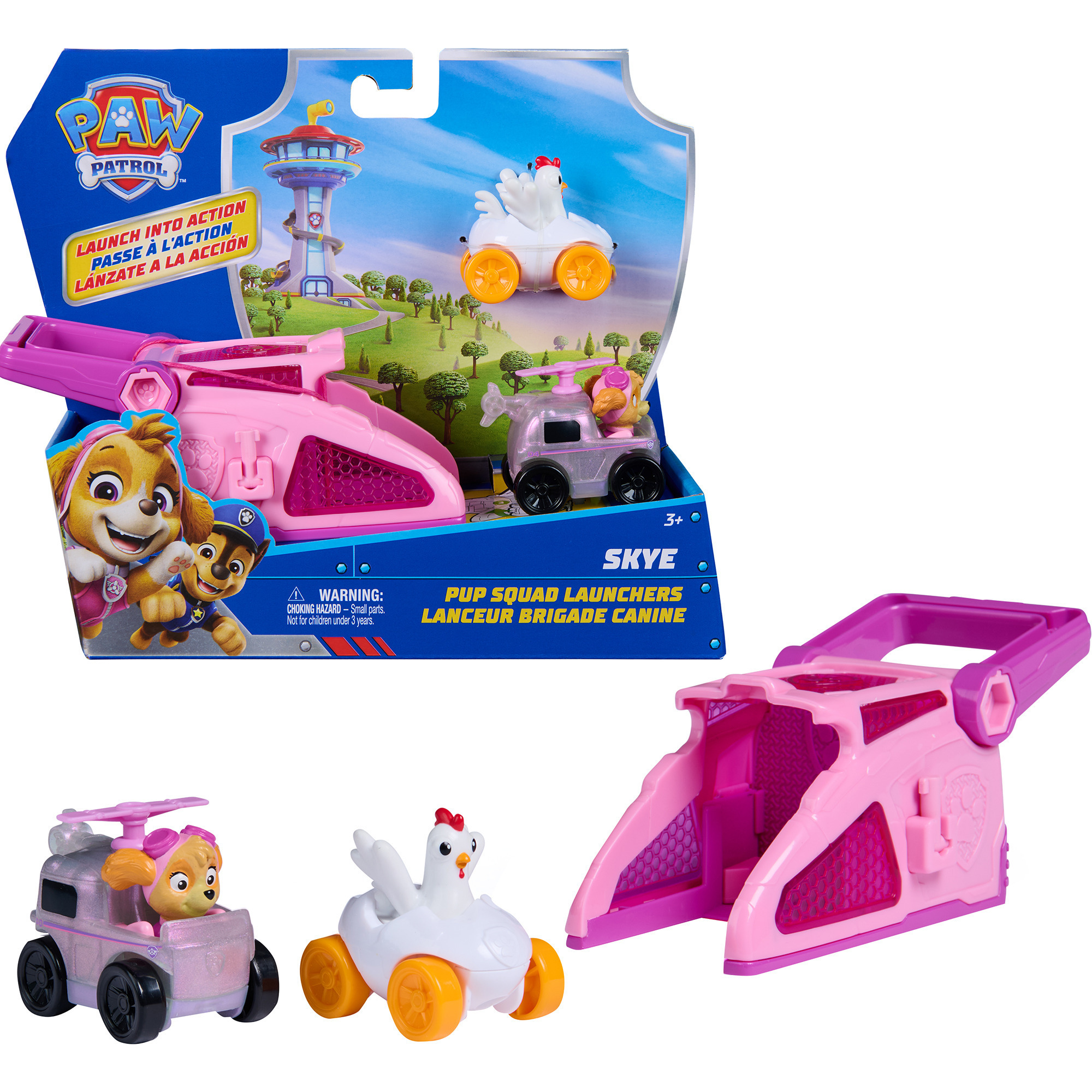 Paw Patrol - Pup Squad Launcher mit Skye und Henrietta Fahrzeugen, Spielfahrzeug