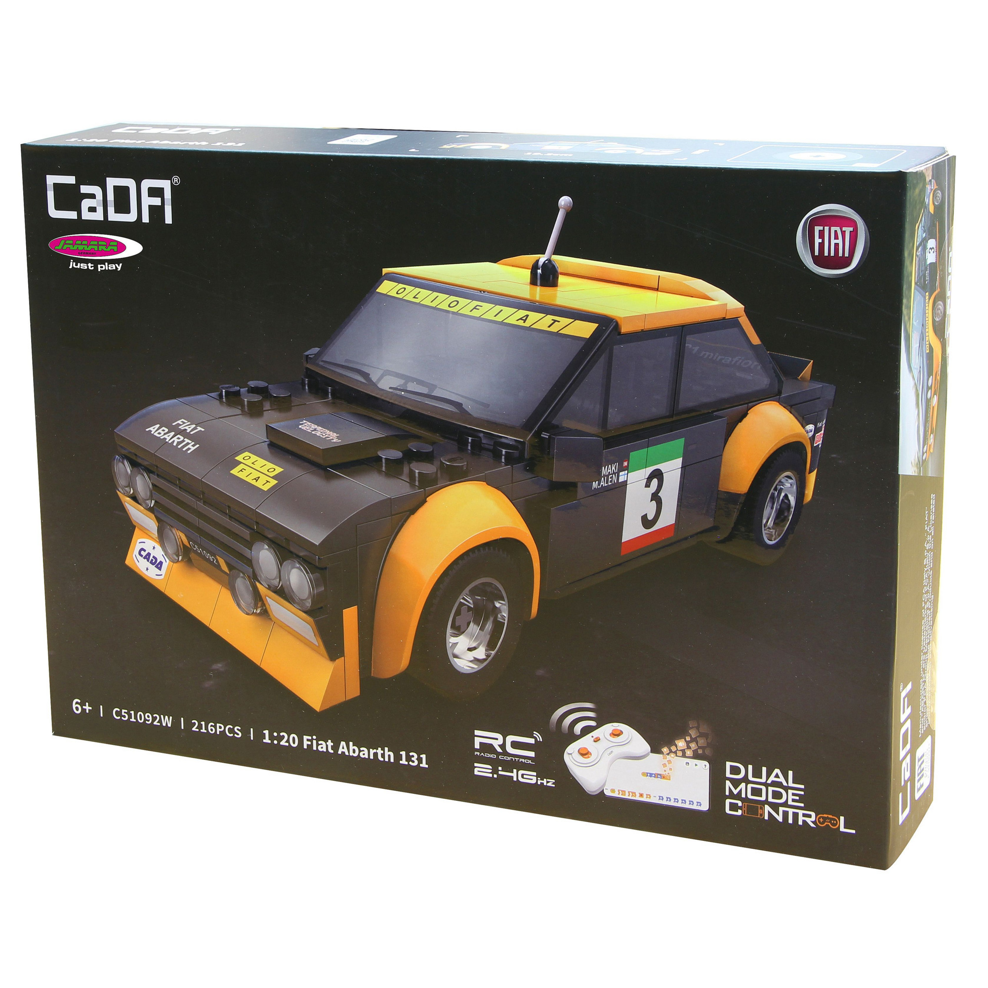 Fiat Abarth 131 Modellauto 1:20 mit 2,4 Gigahertz Fernsteuerung, RC