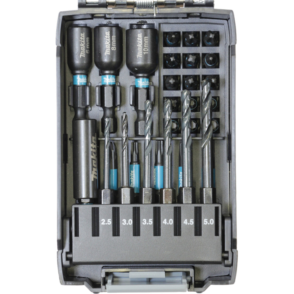 Bohrer- & Bit-Satz Impact Black E-22866, 31-teilig