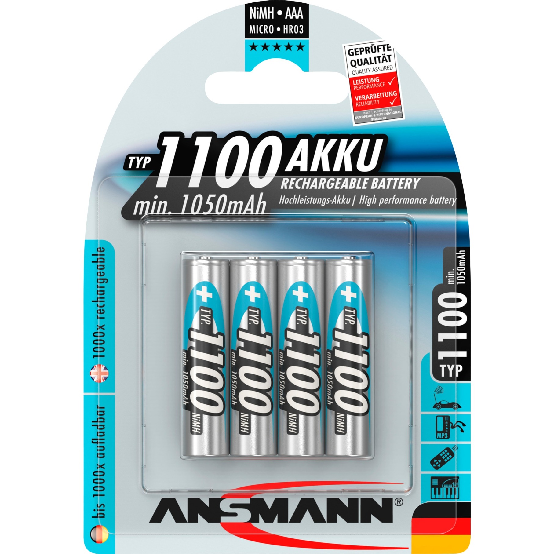 Ansmann 1100mAh NiMh Professional, Akku | 04013674035236 Ansmann 1100mAh NiMh Professional, Akku | 04013674035236