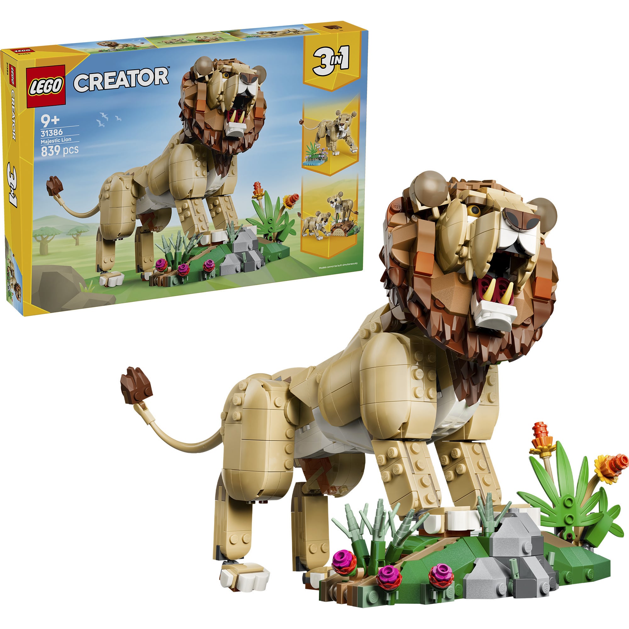 31386 Creator 3-in-1 Wilde Tiere: Majestätischer Löwe, Konstruktionsspielzeug
