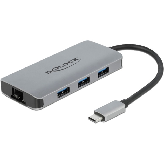 Delock USB 3.2 Gen 1 Hub mit 4 Ports und Gigabit LAN und PD, Dockingstation | 04043619632527 Delock USB 3.2 Gen 1 Hub mit 4 Ports und Gigabit LAN und PD, Dockingstation | 04043619632527