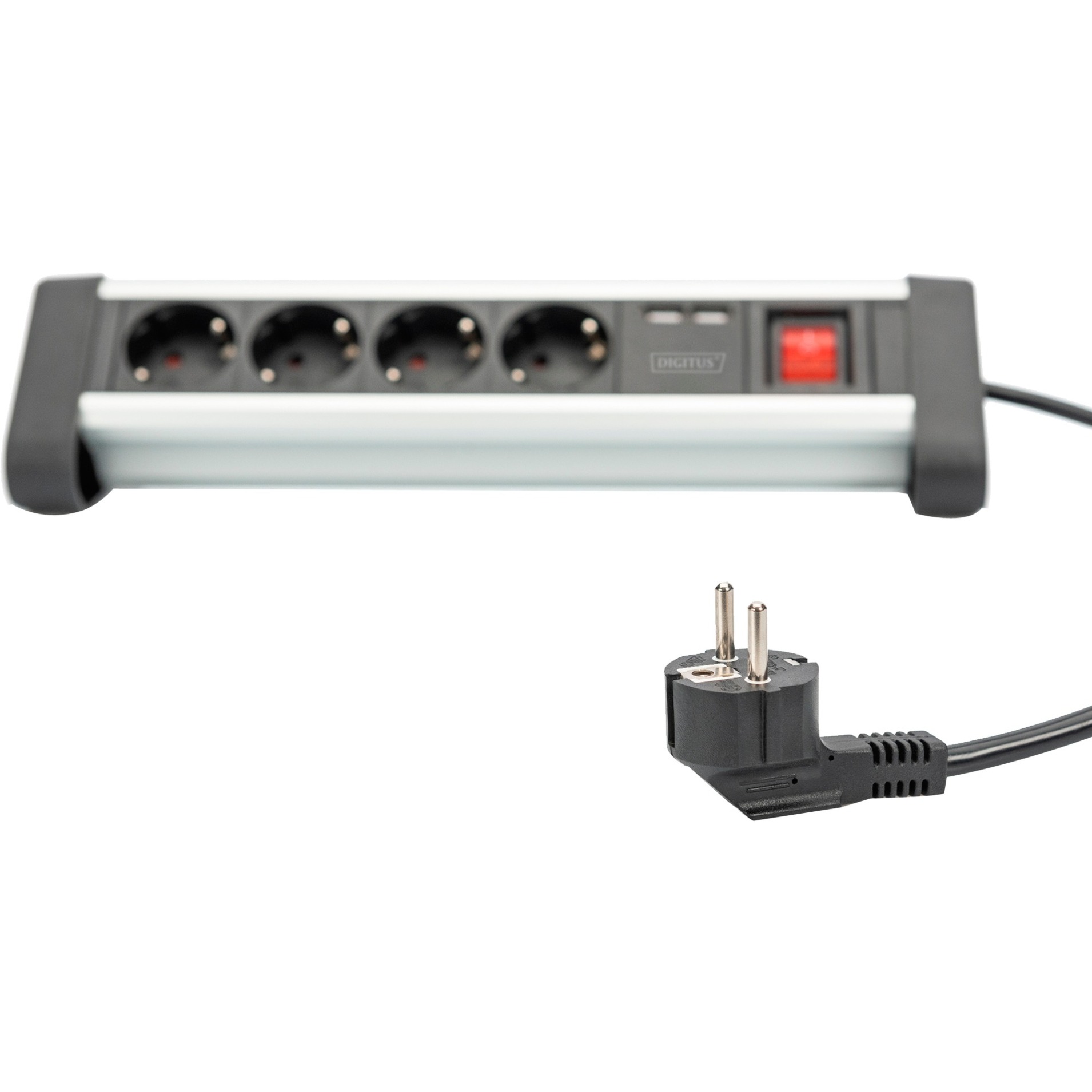 Office-Steckdosenleiste 4-fach, 2x USB