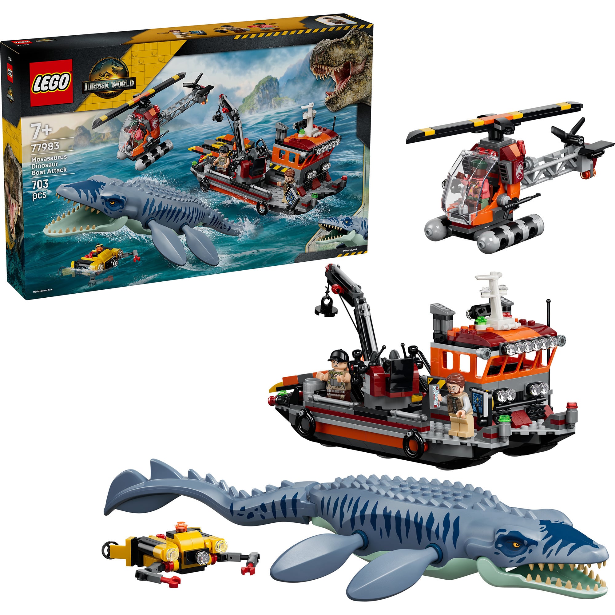 77983 Jurassic World Mosasaurier-Angriff auf das Boot, Konstruktionsspielzeug