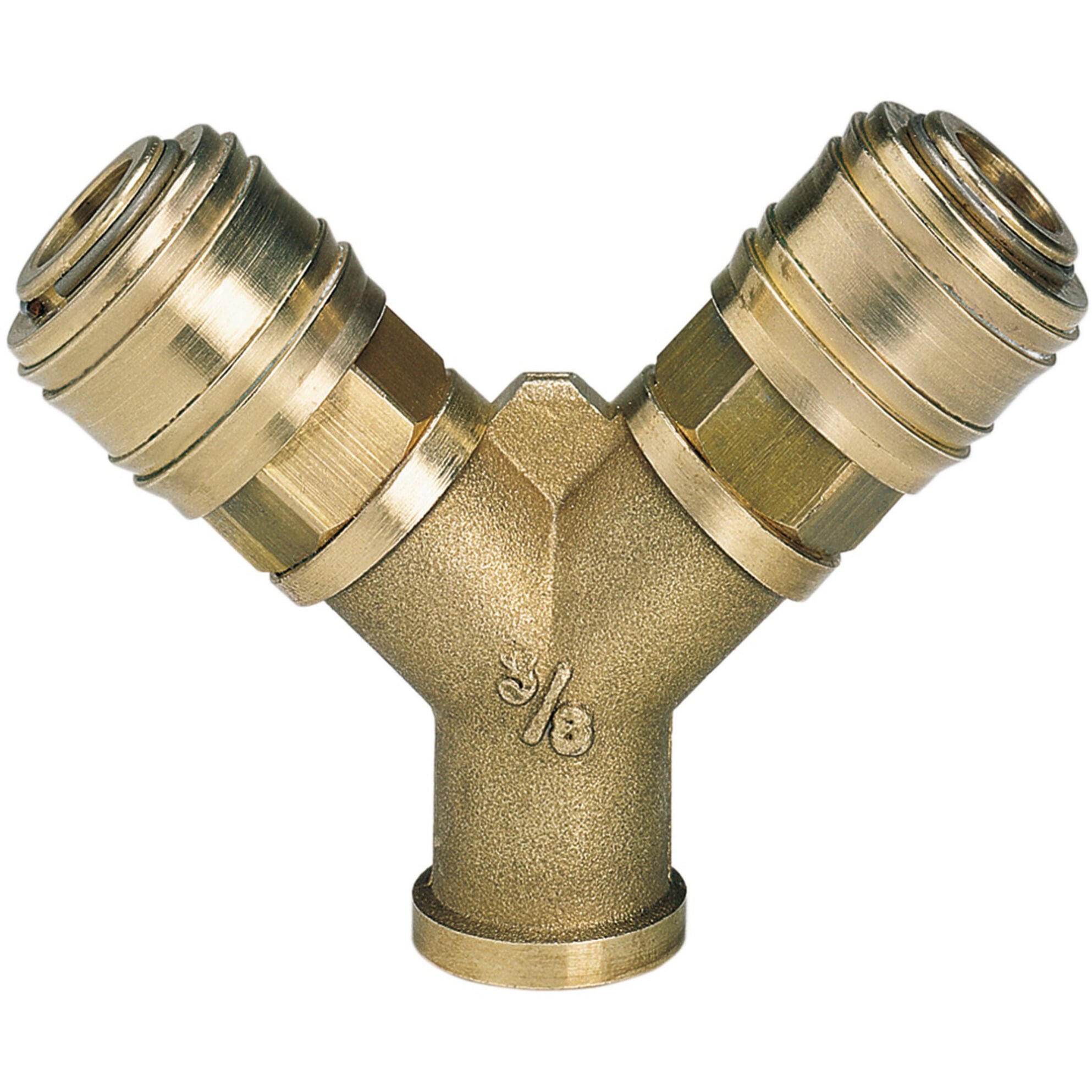 Druckluft-Verteiler, 2x Schnellkupplung > R 3/8" IG