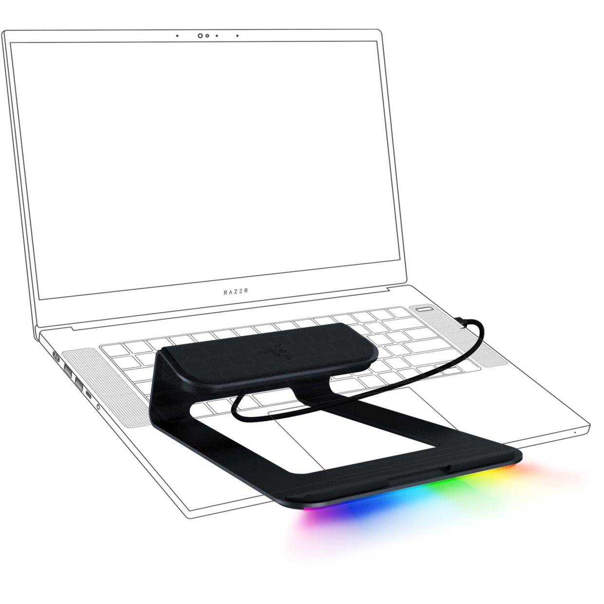 Razer Laptop Stand Chroma V2, Ablage schwarz, USBC, USBA, HDMI