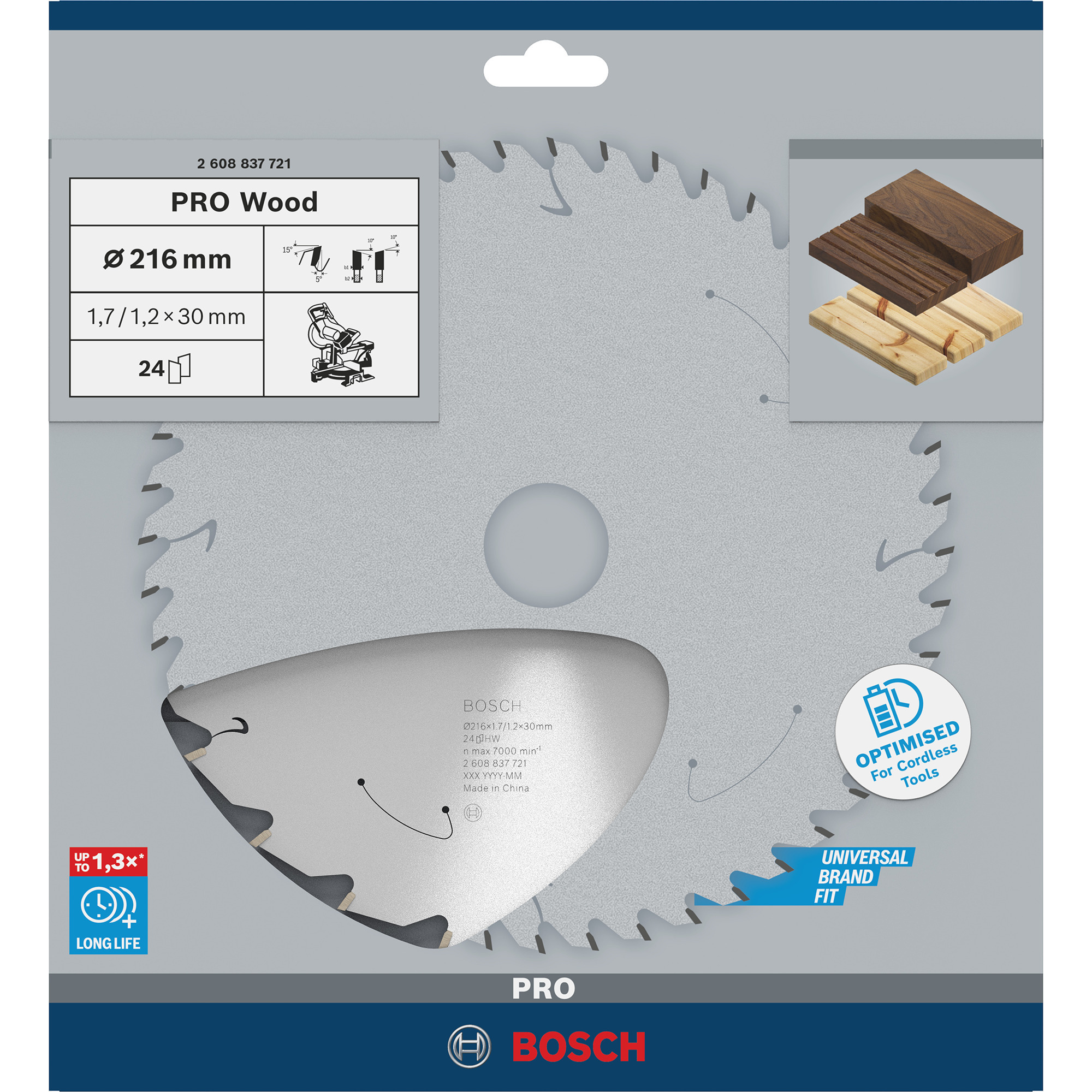 PRO Wood cordless Kreissägeblatt, Ø 216mm, 24Z