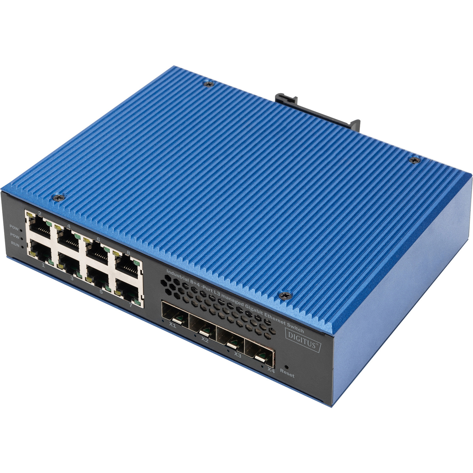 Industrialler 8 + 4 10G Uplink Port L3 managed Gigabit, Switch