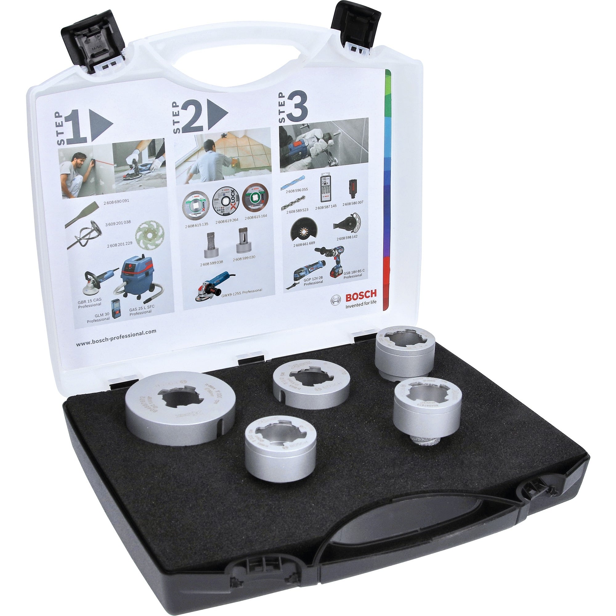 PRO Ceramic dry X-LOCK Diamant-Bohrkronen-Set, Ø 20 - 68mm, Bohrer-Satz