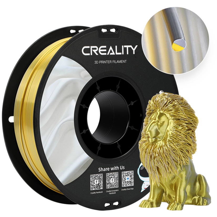 Creality CR-Silk PLA Filament Gold/Silber, 3D-Filament | 06971636405481 Creality CR-Silk PLA Filament Gold/Silber, 3D-Filament | 06971636405481