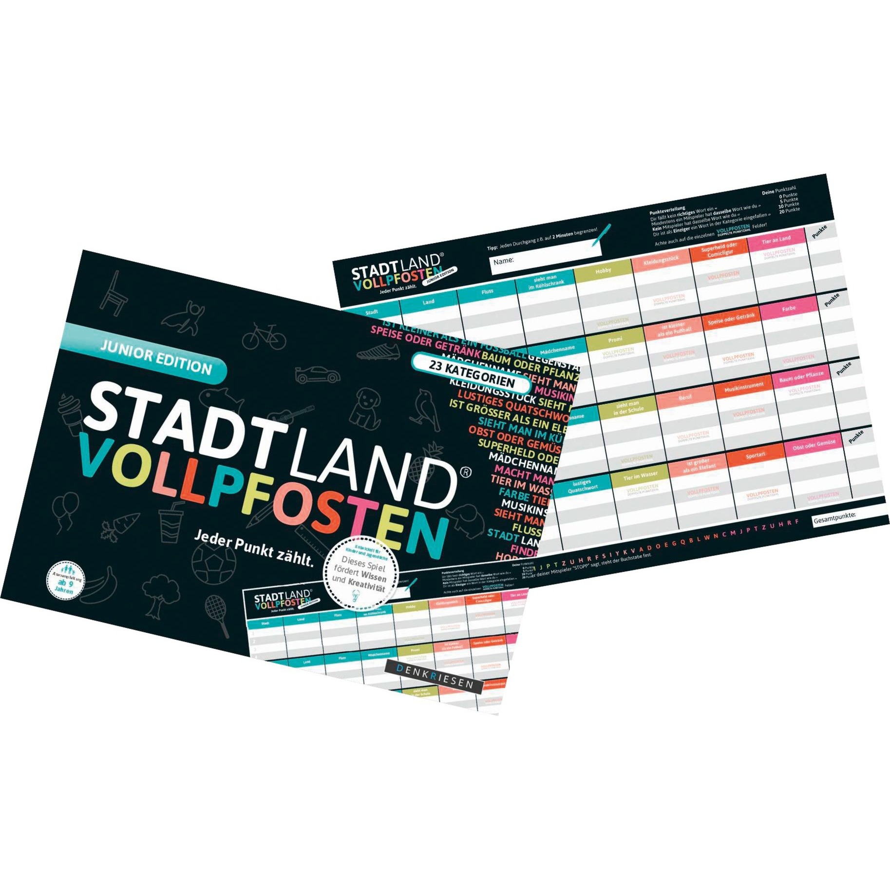 Stadt Land Vollpfosten - Junior Edition, Partyspiel