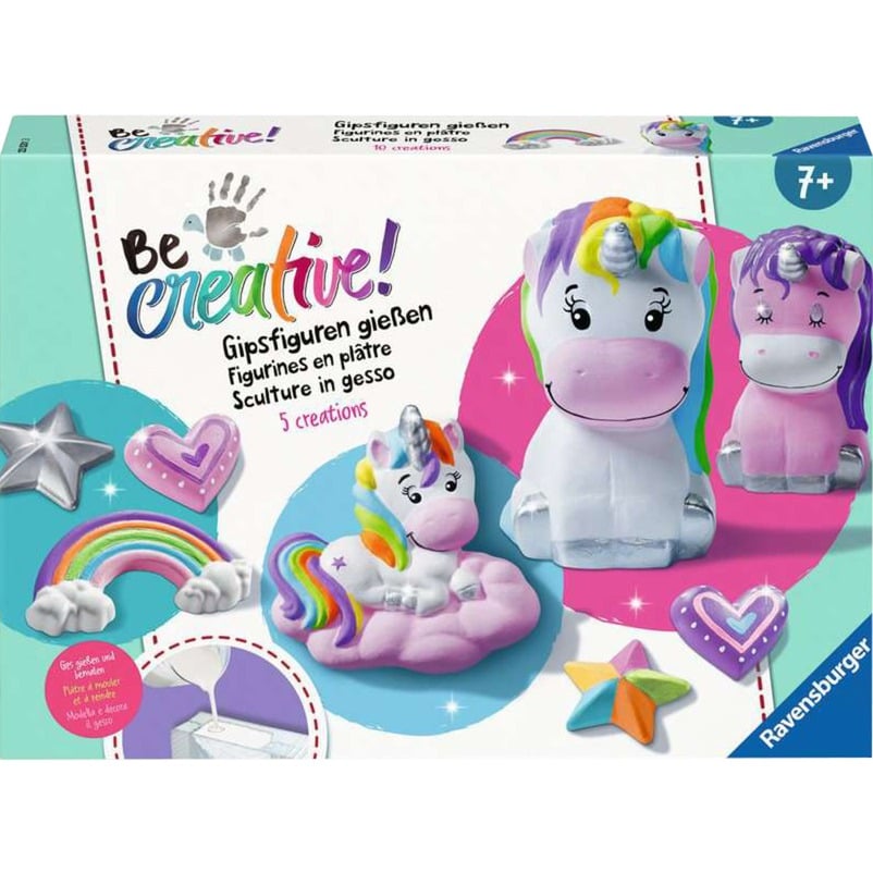 Bastelset DIY Gipsfiguren gießen Einhorn, Basteln